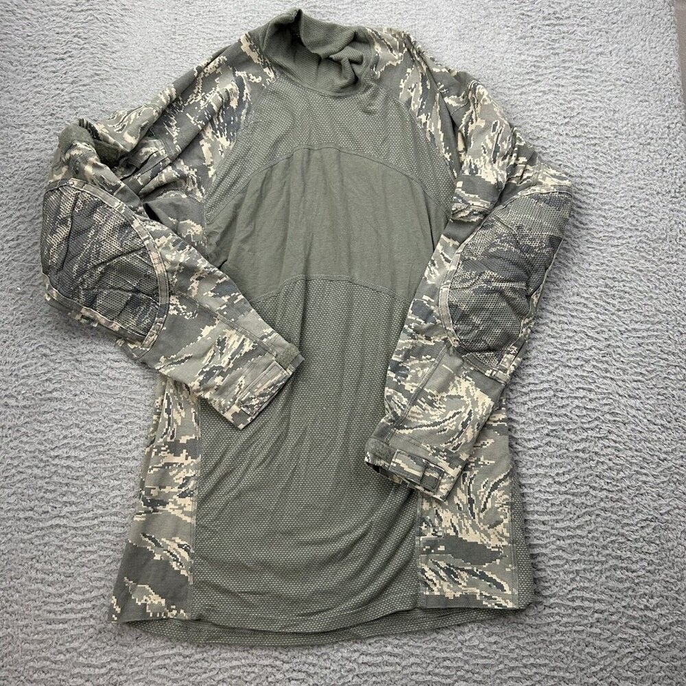 Massif Combat Shirt Long Sleeve Non FR Camo Tiger Size Medium Military Work